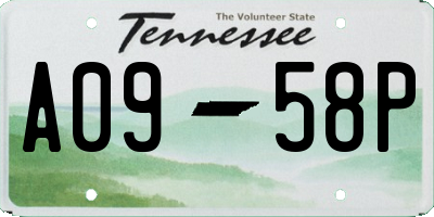TN license plate A0958P