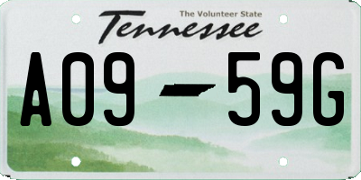 TN license plate A0959G