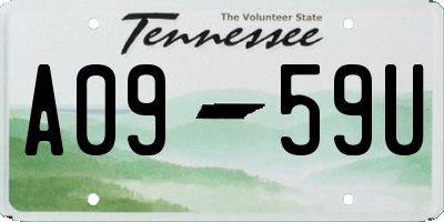 TN license plate A0959U