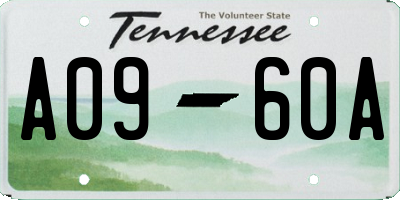 TN license plate A0960A