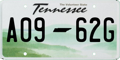 TN license plate A0962G