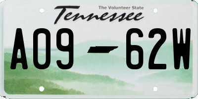 TN license plate A0962W