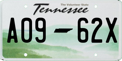 TN license plate A0962X