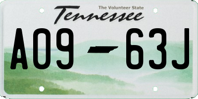 TN license plate A0963J