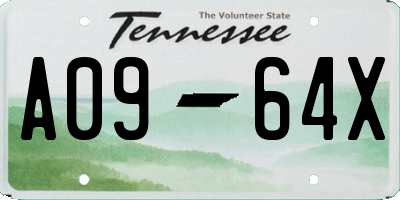 TN license plate A0964X
