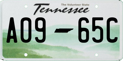 TN license plate A0965C