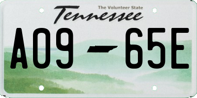 TN license plate A0965E