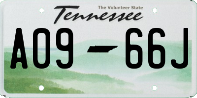 TN license plate A0966J