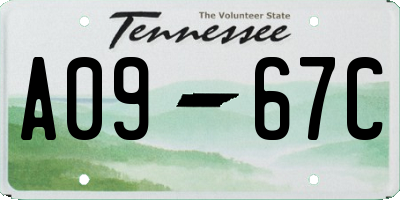 TN license plate A0967C