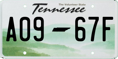 TN license plate A0967F