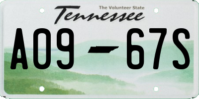 TN license plate A0967S