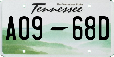 TN license plate A0968D