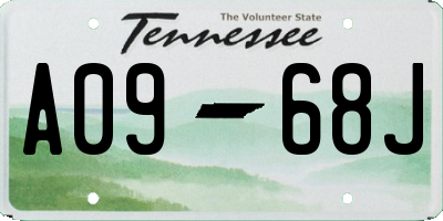 TN license plate A0968J