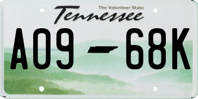 TN license plate A0968K