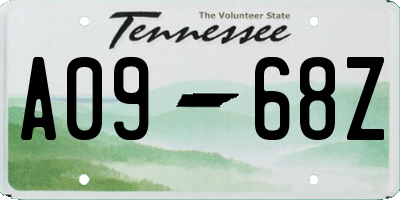 TN license plate A0968Z
