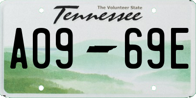 TN license plate A0969E