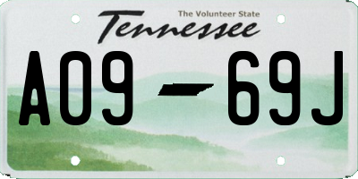 TN license plate A0969J