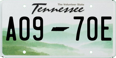 TN license plate A0970E