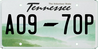 TN license plate A0970P
