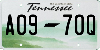 TN license plate A0970Q