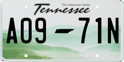 TN license plate A0971N