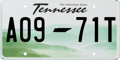 TN license plate A0971T