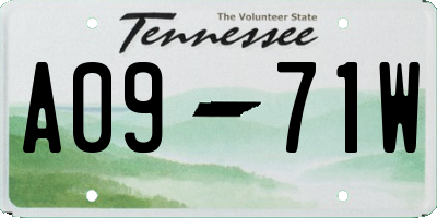 TN license plate A0971W