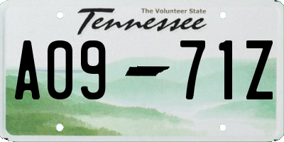 TN license plate A0971Z