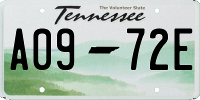 TN license plate A0972E