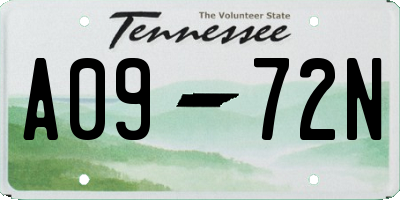 TN license plate A0972N