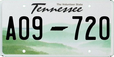 TN license plate A0972O