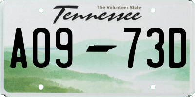 TN license plate A0973D