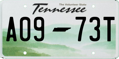 TN license plate A0973T