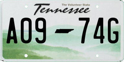 TN license plate A0974G
