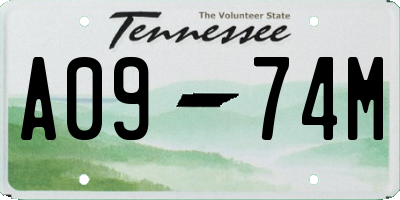 TN license plate A0974M