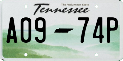 TN license plate A0974P