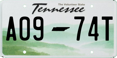 TN license plate A0974T