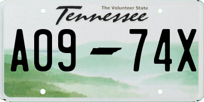 TN license plate A0974X