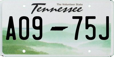 TN license plate A0975J