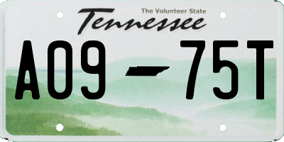 TN license plate A0975T