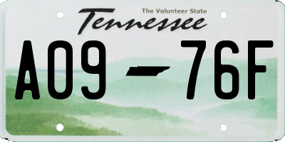 TN license plate A0976F