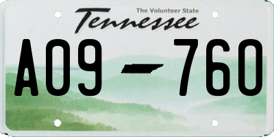 TN license plate A0976O