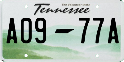 TN license plate A0977A