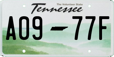 TN license plate A0977F