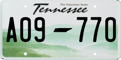 TN license plate A0977O