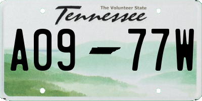 TN license plate A0977W