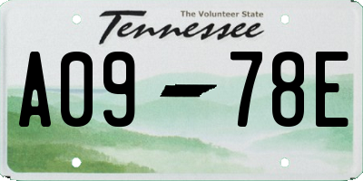 TN license plate A0978E