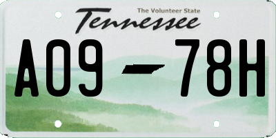 TN license plate A0978H