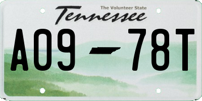 TN license plate A0978T