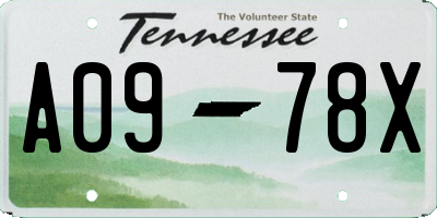 TN license plate A0978X